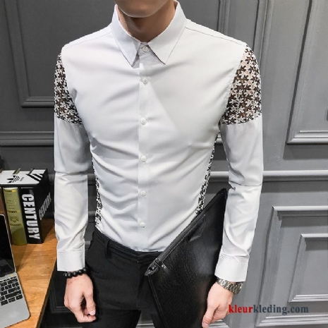 Mannelijk Trend Overhemd Voorjaar Heren Slim Fit Mode Nieuw
