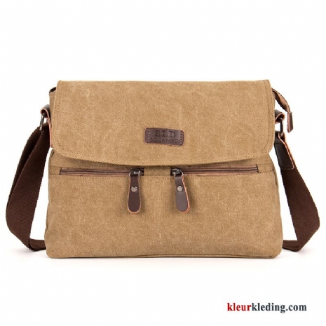 Messenger Tas Schoudertas Canvas Heren Vintage Casual Kaki