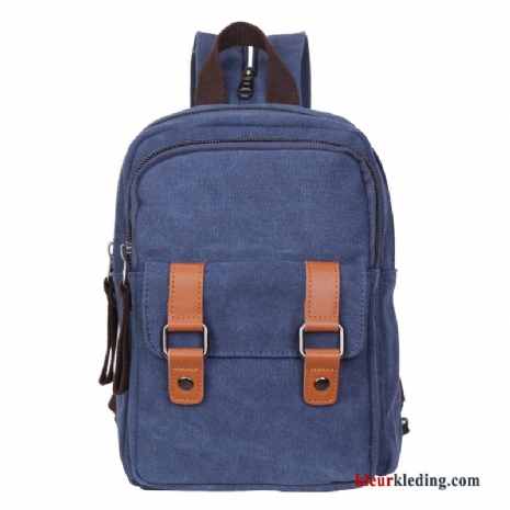 Messenger Tas Trend Mini Canvas Student Casual Heren Rugzak Blauw