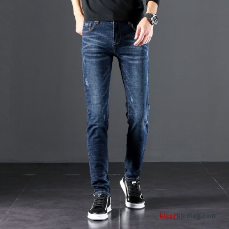 Mini Elastiek Broek Denim Trendy Merk Mode Spijkerbroek Jeans Mannelijk Heren