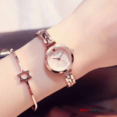 Mini Mode Schattig Horloge Eenvoudig Casual Student Dames Gouden