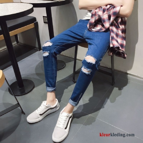 Mini Trend Heren Blauw Spijkerbroek Jeans 2019 Herfst Zwart