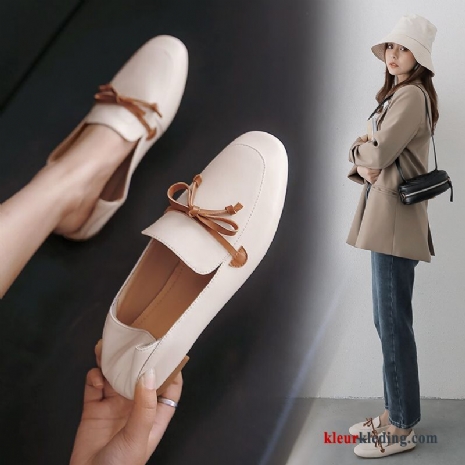 Mocassins Chauffeurs Schoenen Pumps Plat Alle Wedstrijden Vier Seizoenen Vrouwen Voorjaar Bootschoenen Dames Wit Beige