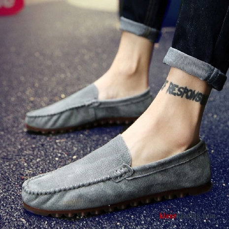 Mocassins Mannen Trend Brits 2018 Leren Schoenen Slip On Bootschoenen Voorjaar Heren Grijs