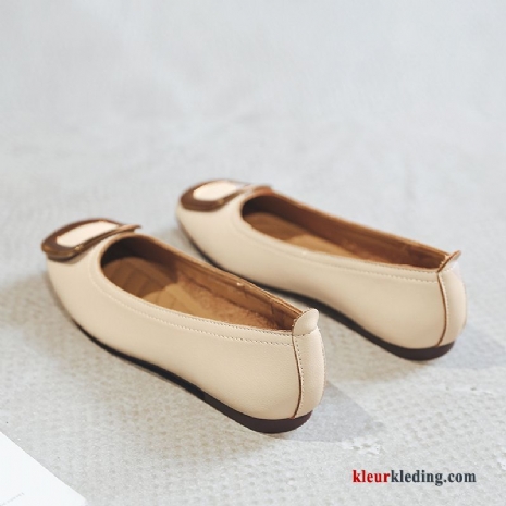 Mocassins Pumps Slip On Alle Wedstrijden Voorjaar Bootschoenen Trend Plat Vrouwen Dames Rood Beige