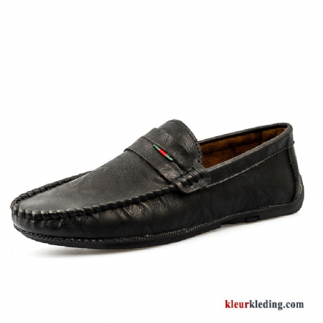 Mocassins Slip On Casual Trend Driver Bootschoenen Leren Schoenen Mannen Mocassin Heren Zwart