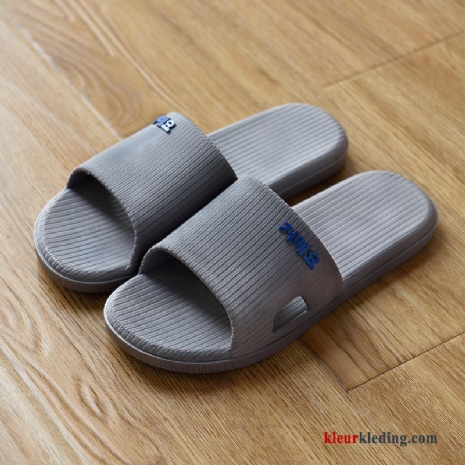 Mooie Pantoffels Antislip Slippers Lovers Dikke Zool Mannen Badkamer Heren Grijs