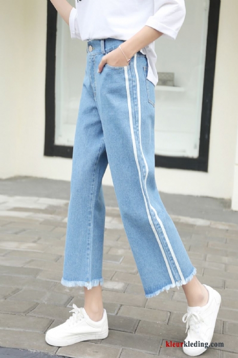 Nieuw Blauw Spijkerbroek Jeans Dames Herfst Hoge Taille 2018 Student
