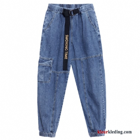 Nieuw Hoge Taille Blauw Dames Broek Voorjaar Spijkerbroek Jeans Losse