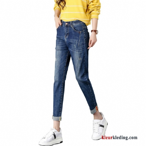 Nieuw Spijkerbroek Jeans Losse Herfst Voorjaar 2018 Blauw Zwart Dames