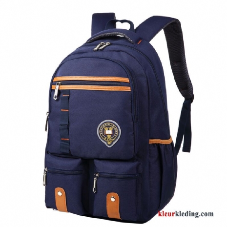 Outdoor Student Computer Tas Grote Capaciteit Reizen Heren Rugzak Casual Marineblauw