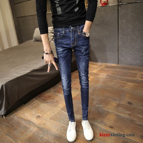 Persoonlijk Lange Mode Mini Donkerblauw Spijkerbroek Jeans Ontwerp Heren