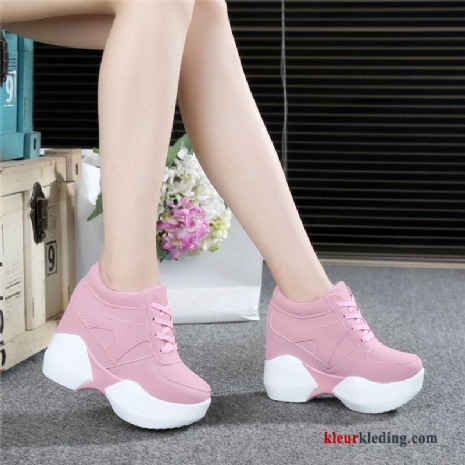 Platform Schoenen Hoge Hakken Pumps Schoenen Sportschoenen Herfst Vrouwen Trend Casual Dames Roze