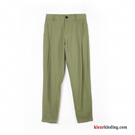 Plooien Katoen Casual Broek Harlan Dames Groen