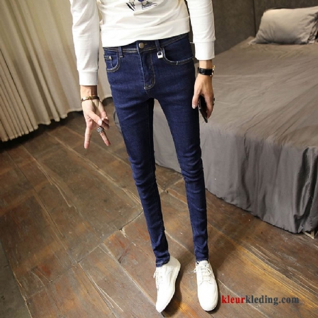 Potlood Broek Elastiek Spijkerbroek Jeans Slim Fit Heren Eenvoudige Herfst Dunne