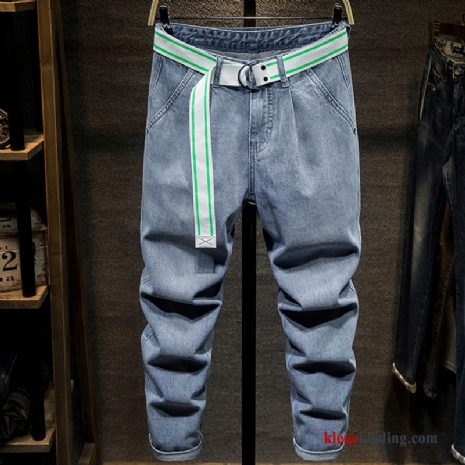 Potlood Broek Spijkerbroek Jeans Blauw Heren Leer Mannelijk Zomer Trendy Merk