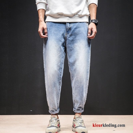 Potlood Broek Trend Losse Heren Lichtblauw Herfst Trendy Merk Spijkerbroek Jeans