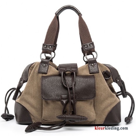 Reis Casual Computer Tas Bruin Handtas Zakenreis Canvas Messenger Tas Heren