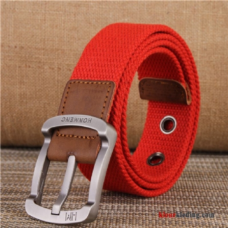 Riem Veiligheidsspeld Canvas Casual Student Trend Outdoor Jeugd Heren Rood