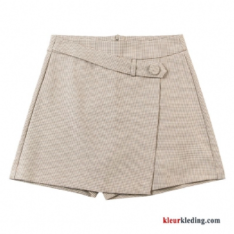 Rok Zwart Mini Werk Khaki Dames Hoge Taille Wit Dunne