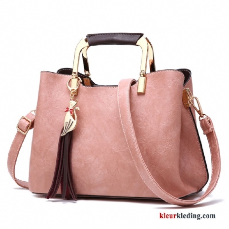 Roze Messenger Tas Nieuw Handtas Dames Trend Herfst Grote Tas