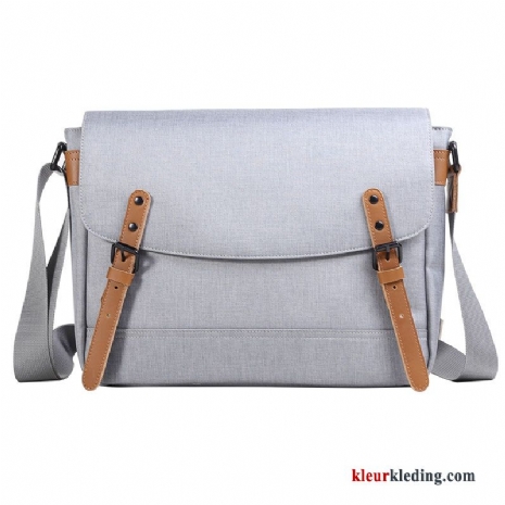 Rugzak Messenger Tas Schoudertas Trend Nieuw Canvas Oxford Heren Wit Grijs