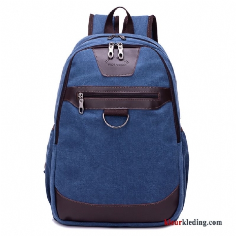 Rugzak Mode Nieuw Heren Dames Canvas Computer Tas Zomer Marineblauw