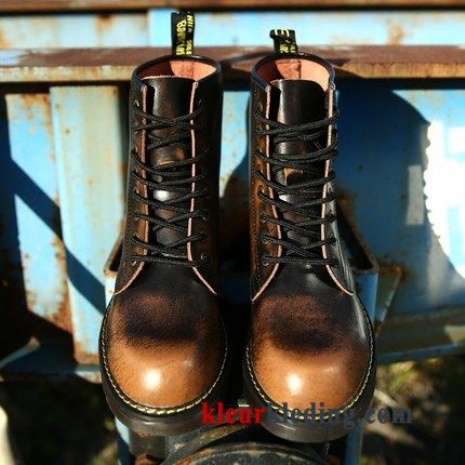 Schoenen Martin Laarzen Cargo Grote Maten Vintage Trend Bruin Leer Heren