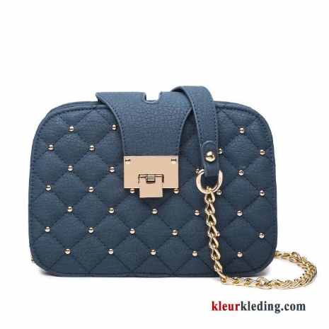 Schoudertas 2018 Messenger Tas Klinknagel Mini Vintage Alle Wedstrijden Ketting Dames Marineblauw