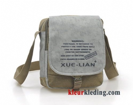 Schoudertas Casual Canvas Messenger Tas Business Mini Heren Kaki