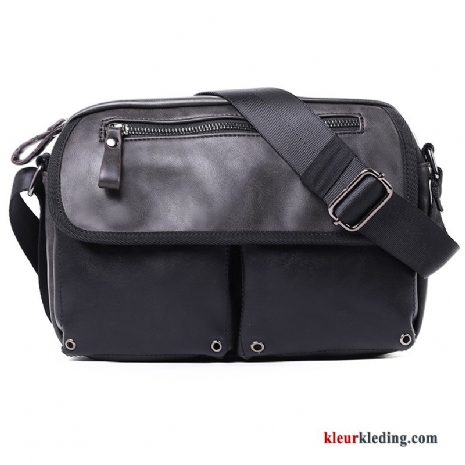 Schoudertas Casual Nieuw Trend Leer Mini Messenger Tas Heren Zwart