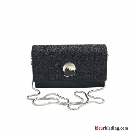 Schoudertas Dames Ketting Alle Wedstrijden 2019 Pailletten Mini Tas Mesh Rood Zwart