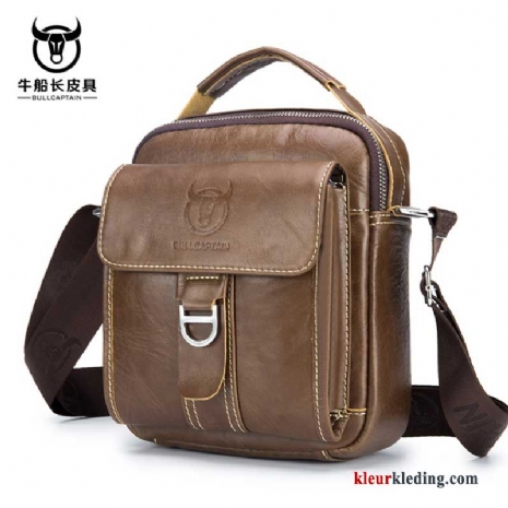 Schoudertas Mini Tas Leer Casual Business Verticaal Echt Leer Messenger Tas Heren