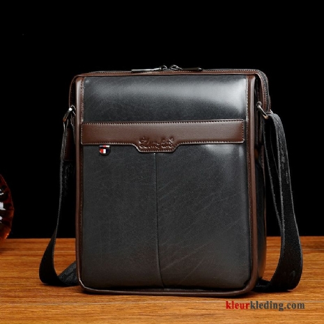 Schoudertas Nieuw Rugzak Heren Business Tas Leer Casual Messenger Tas Zwart