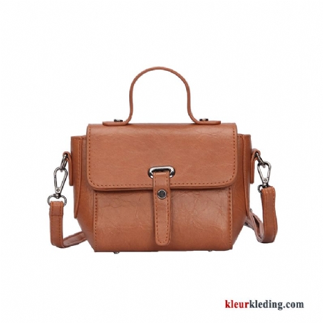 Schoudertas Super Vintage Dames Mini Nieuw Trend Mode Tas Bruine