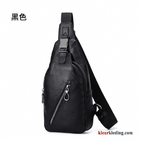 Schoudertas Trend Heren Sport Mode Messenger Tas Casual Persoonlijkheid Mini Zwart