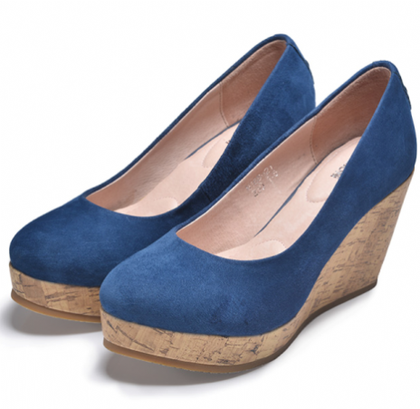 Sleehak Schoenen Echt Leer Schoenen Mode Licht Pumps Vrouwen Plateauzool 2018 Dames Blauw