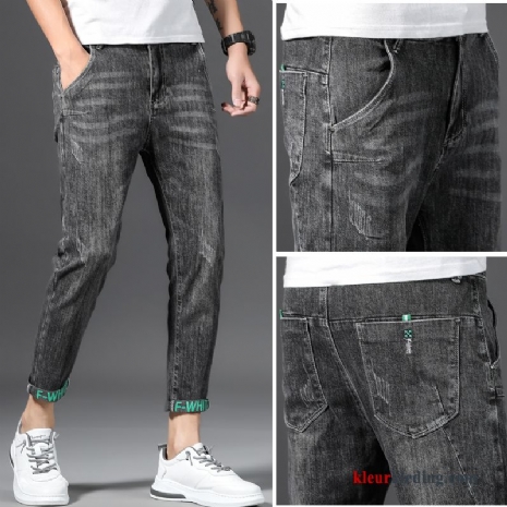 Slim Fit Spijkerbroek Jeans Heren Rechtdoor Trendy Merk Zwart Voorjaar Mannelijk