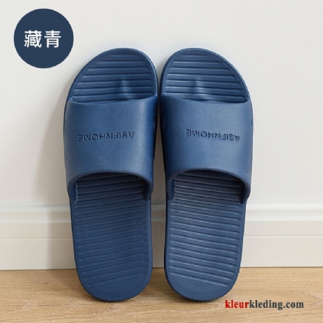 Slipper Vrouwen Pantoffels Casual Zomer Lovers Badkamer Zachte Zolen Binnen Heren Marineblauw