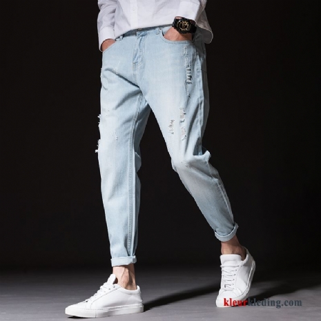 Spijkerbroek Jeans Heren Potlood Broek Trend Nieuw Slim Fit Licht Voorjaar