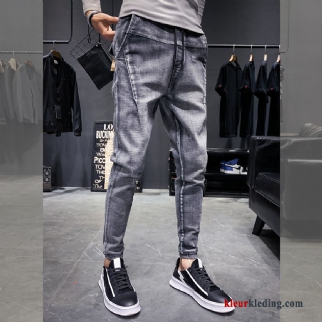 Spijkerbroek Strak Voorjaar Zwart Trendy Merk Mini Casual Broek Slim Fit Heren