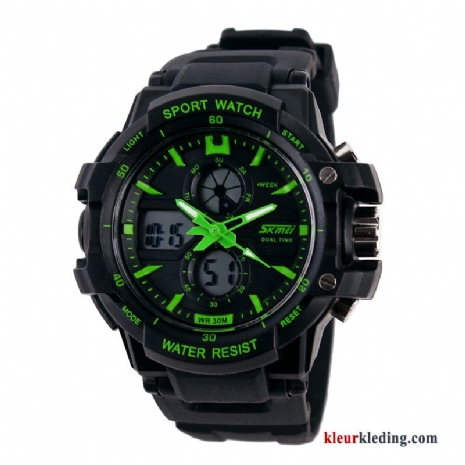 Sport Elektronisch Horloge Heren Groen Outdoor Kind Student Waterdicht