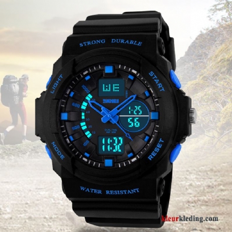 Sport Waterdicht Heren Elektronisch Horloge Outdoor Tiener Student Blauw