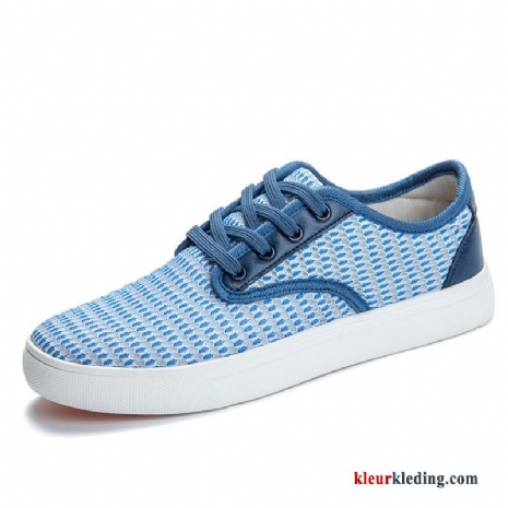 Sportschoenen Mannen Schoenen Ademende Trend Skateboard Schoenen Textiel Casual 2018 Heren Blauw