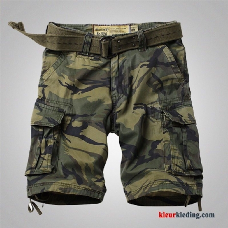 Strand Cargo Camouflage Heren Rechtdoor Korte Broek Losse Groen