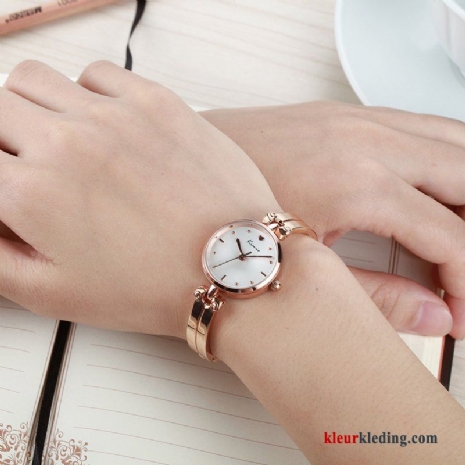 Strass Dames Armbanden Horloge Mode Trend Gouden Beige
