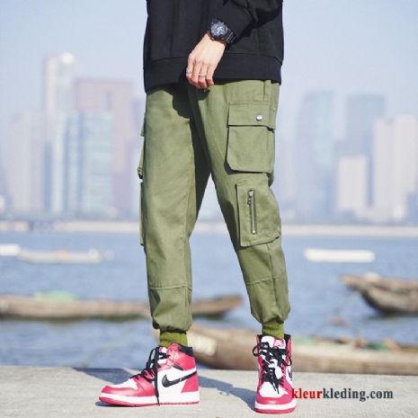 Super Trendy Merk Heren Rood Rechtdoor Cargo Broek Groen Strak