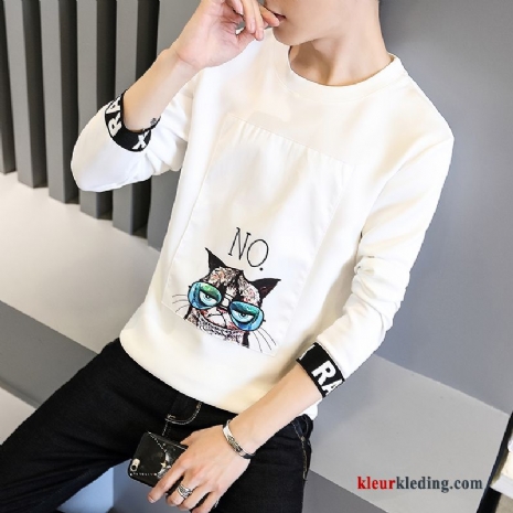 T-shirt Lange Mouw Pullover Student Slim Fit Mooi Lange Mouwen Hoodie Heren Trend