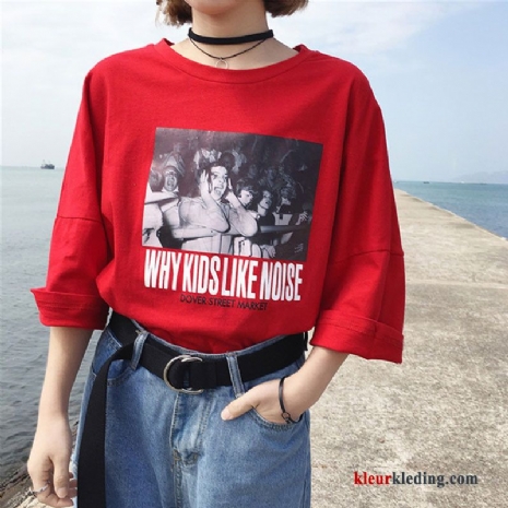 T-shirts Mini Instituut Korte Mouw Zomer Dames Jasje Student Losse