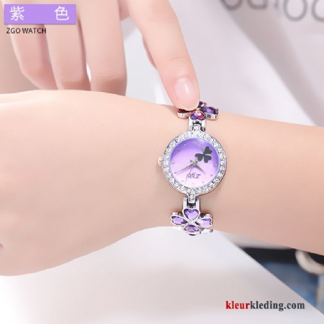 Trend Elegante Horloge De Middelbare School Purper Armbanden Meisje Student Dames
